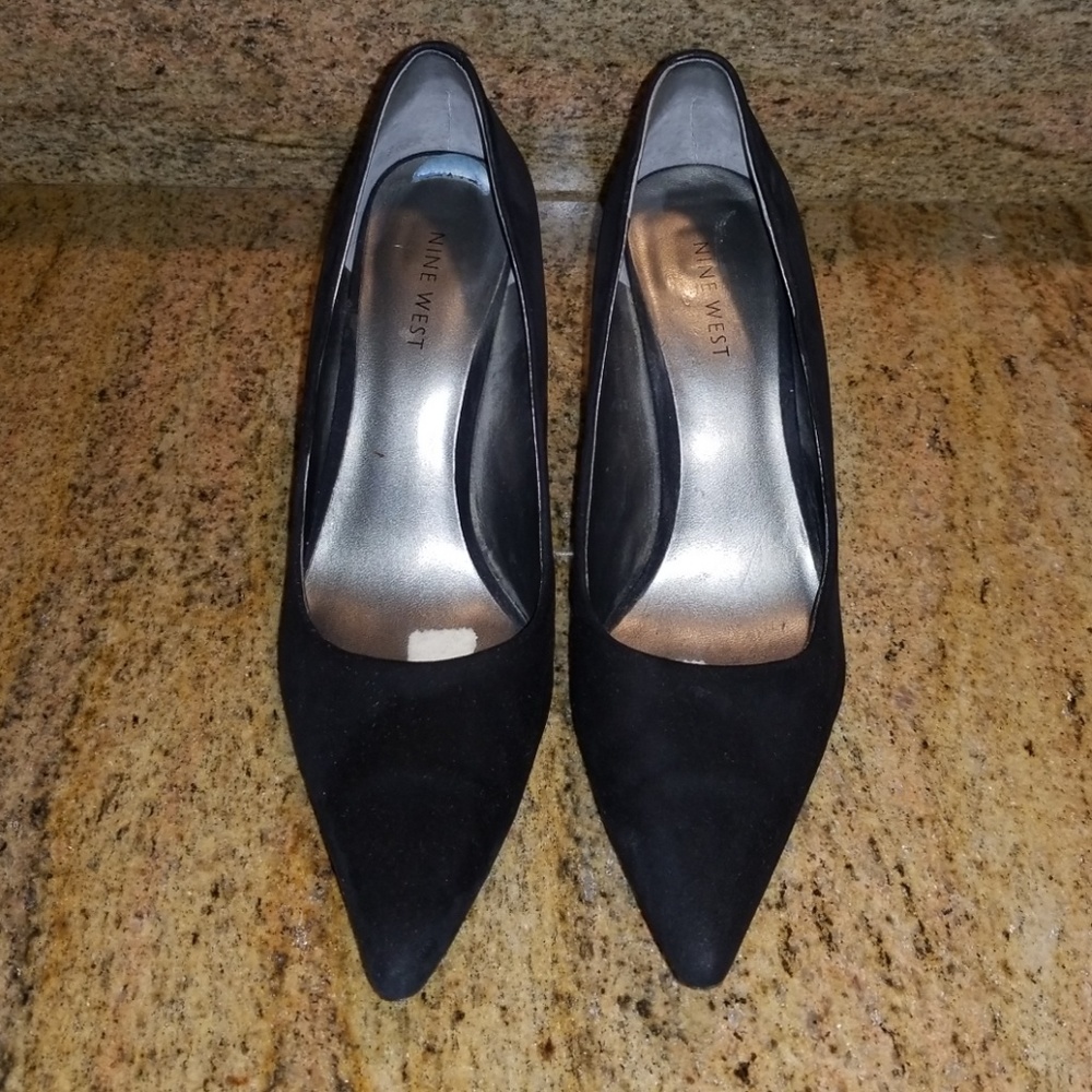 Black Suede Nine West Heels. Vintage.